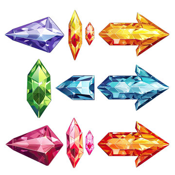 set of gems on transparent background png