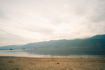  Teletskoye lake in the Altai Mountains in summer.