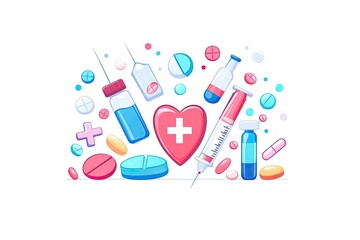 World Diabetes Day Awareness Isolated On White Background. Vector Illustration In Flat Style. generative ai