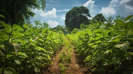 Obraz premium Path through the Lush Green Foliage