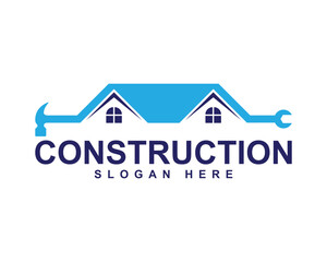 Construction architecture building logo icon design, home renovation and repair logo, handyman, house remodeling, real estate logo, property, roofing, painting, home decor logo design