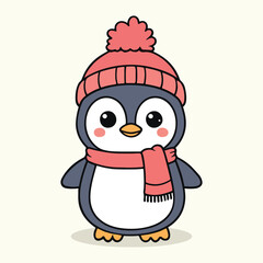 Adorable Cartoon Penguin Illustration for Winter Themes