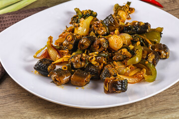 Roasted eel with lemongrass and sauce