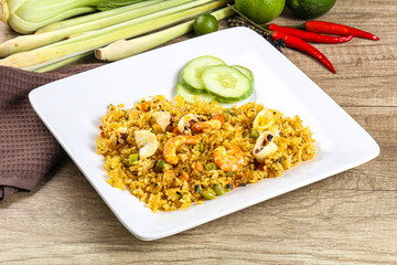 Asian Fried rice with seafood