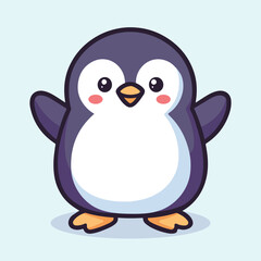 Adorable Cartoon Penguin Illustration for Winter Themes