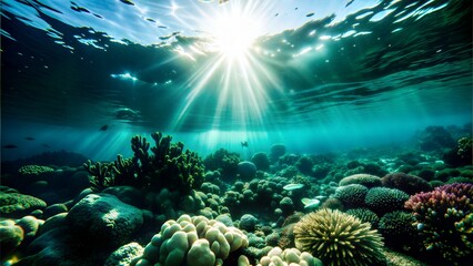 Obraz premium underwater scene tropical seabed