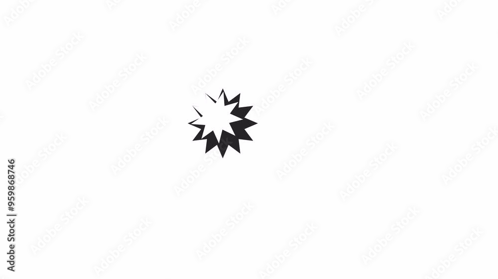 Poster double stars rotation loading animation black and white. digital technology update animated element 