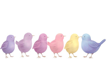 A group of macaw perching on branch, Lansing, Michigan, isolated on white or transparent background