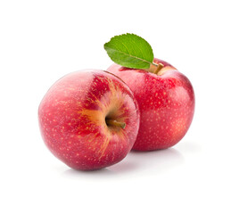 Sweet apples with leaves