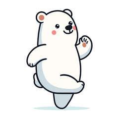 Cute vector illustration of a Polar bear flat style