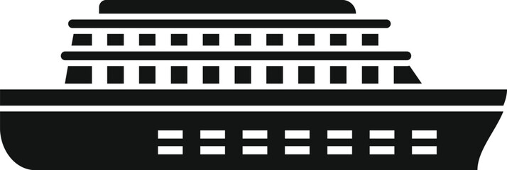 Big cruise ship sailing on the sea side view icon simple black style