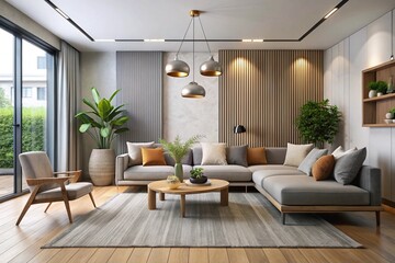 Minimalist interior design of modern living room