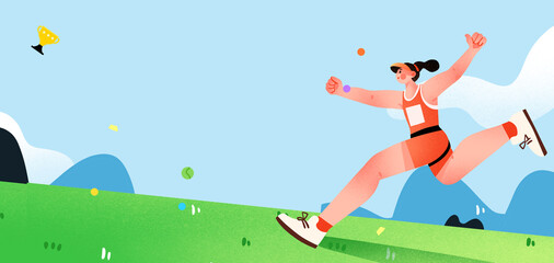 child jumping on the grass