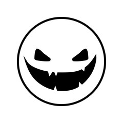 Halloween face icon vector. Scary face illustration sign. Funny Face symbol. Pumpkin face logo.
