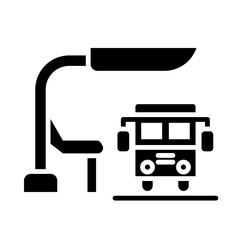 Bus Stop glyph icon