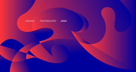 Obraz premium 3D red geometric fluid abstract background. Minimalist modern graphic design element cutout style concept for banner, flyer, card, or brochure cover