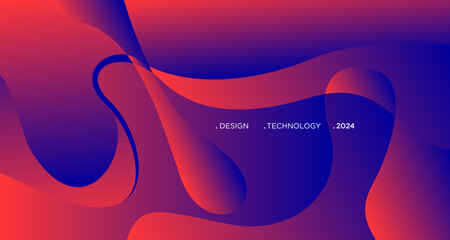 3D red geometric fluid abstract background. Minimalist modern graphic design element cutout style concept for banner, flyer, card, or brochure cover