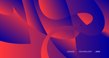 3D red geometric fluid abstract background. Minimalist modern graphic design element cutout style concept for banner, flyer, card, or brochure cover