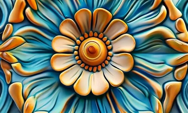 Ceramic surface with intricate patterns, 4K hyperrealistic  4K Video
