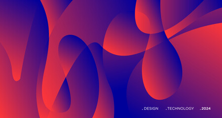 3D red geometric fluid abstract background. Minimalist modern graphic design element cutout style concept for banner, flyer, card, or brochure cover