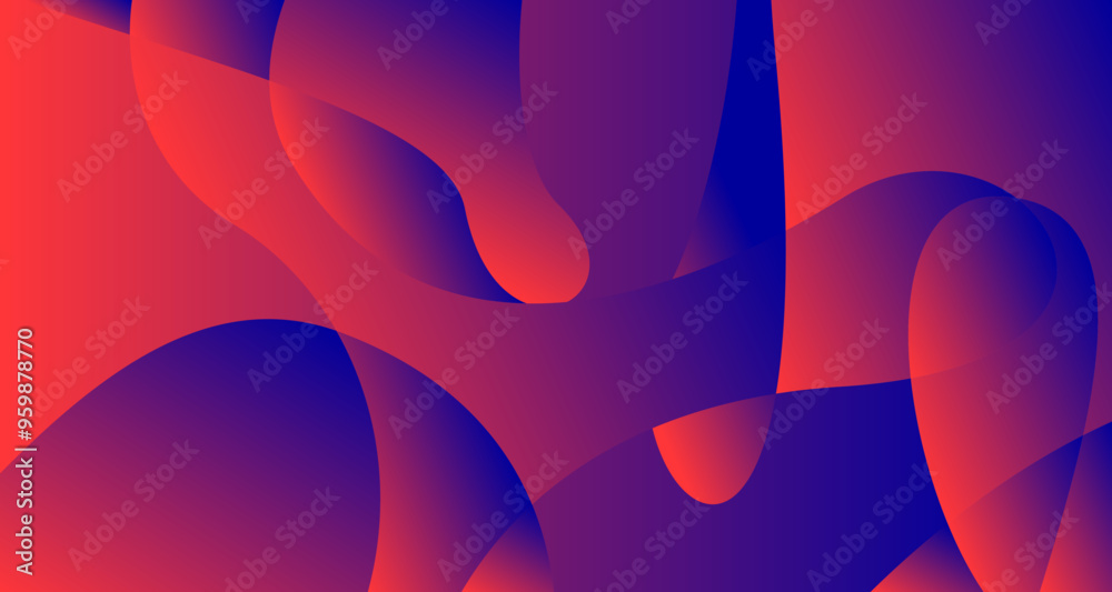 Wall mural 3D red geometric fluid abstract background. Minimalist modern graphic design element cutout style concept for banner, flyer, card, or brochure cover