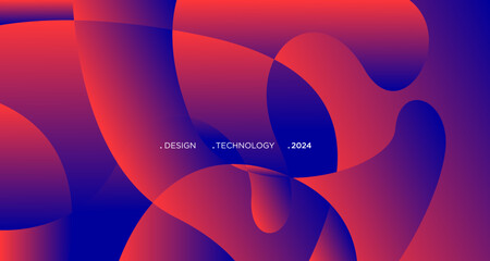 3D red geometric fluid abstract background. Minimalist modern graphic design element cutout style concept for banner, flyer, card, or brochure cover