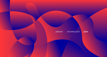 3D red geometric fluid abstract background. Minimalist modern graphic design element cutout style concept for banner, flyer, card, or brochure cover