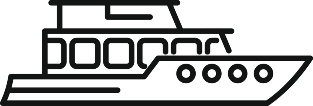 recommend clip art: Minimalist drawing of a river boat sailing on water, perfect for travel and tourism themes