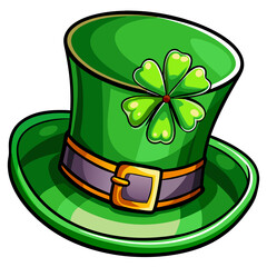 Green Leprechaun Hat with Shamrock Decoration