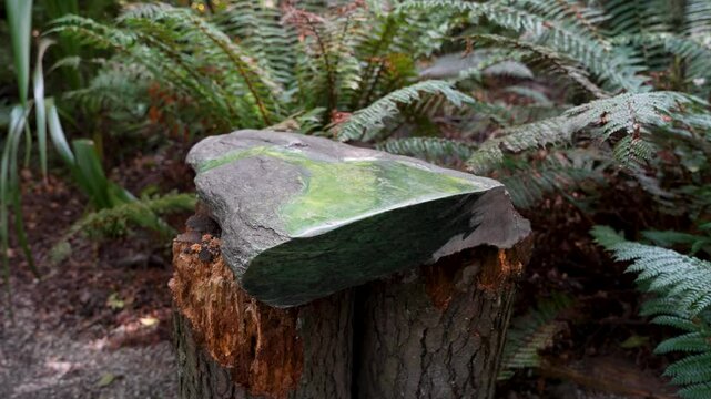 A large jade stone known locally as pounamu by Maori, New Zealand's native people