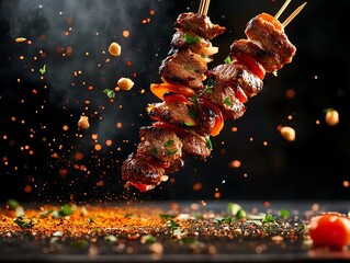 Kebabs  Grilled meat skewers, from Istanbul, Turkey