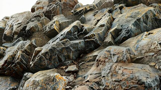 Rocky mountain surface with rugged texture