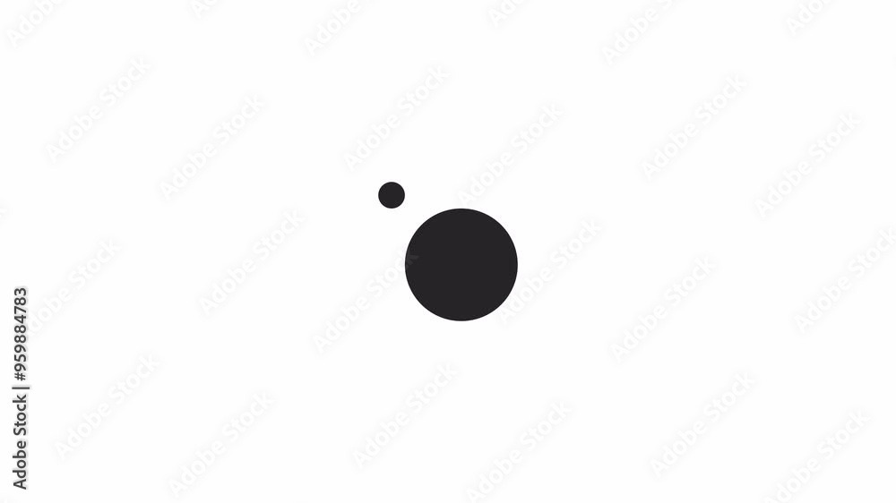 Poster circles changing sizes loading animation black and white. computing technology update animated eleme