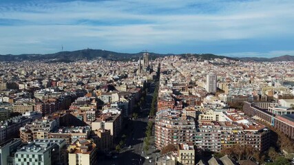 Incredible 4K drone footage showcasing the vibrant city of Barcelona, Spain. Experience breathtaking aerial views of its iconic architecture, coastlines, and lively streets