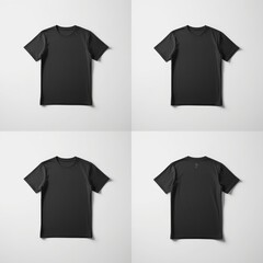 black t-shirt mockup front and back white background