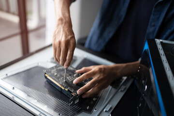IT Engineer installing Hardware Equipment Development Facility Engineer  Maintenance computer Motherboard Electronic repair shop technology business