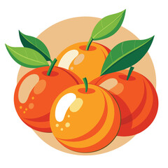 Fresh Juicy Oranges Vector Illustration