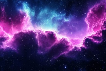 Fototapeta premium A vibrant cosmic background with stars and nebulae, perfect for creating sci-fi or fantasy-themed designs.