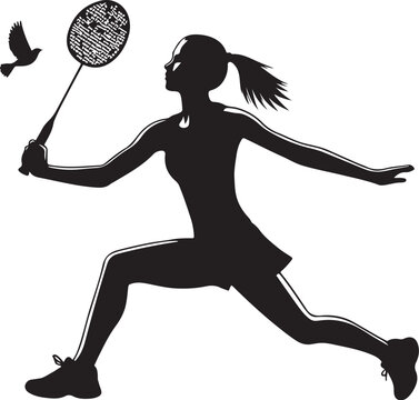 batminton player vector design clipart flat style artwork