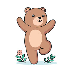 Obraz premium Cute Bear cartoon for toddlers vector illustration