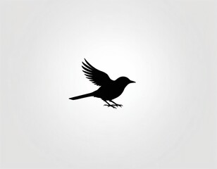 Fototapeta premium Bird silhouette logo design. icon in black and white color. Ai generated image.