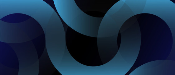 Abstract blue geometric lines on dark blue background. modern blue circle line pattern