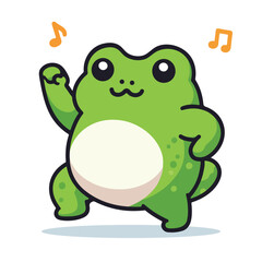 Cartoon cute frog for toddlers vector illustration in a flat style