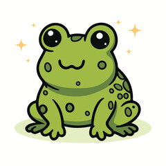 Cartoon cute frog for toddlers vector illustration in a flat style