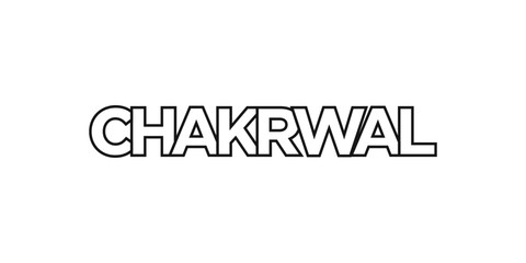 Chakrwal in the Pakistan emblem. The design features a geometric style, vector illustration with bold typography in a modern font. The graphic slogan lettering.