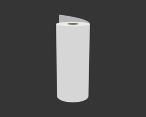 Textile roll vector icon. Paper tube illustration design for kitchen cleaning towel, carpet, scroll whatman, fabric.