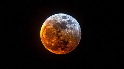 Obraz premium Mesmerizing Size Increase effect during an eclipse with the moon appearing magnified and striking against the night sky