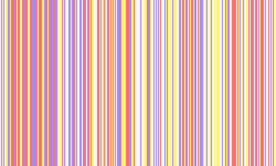 Pattern of vertical stripes, colorful thin and thick lines. Irregular stripe background, vector seamless texture. Abstract striped geometric design in bright colors.