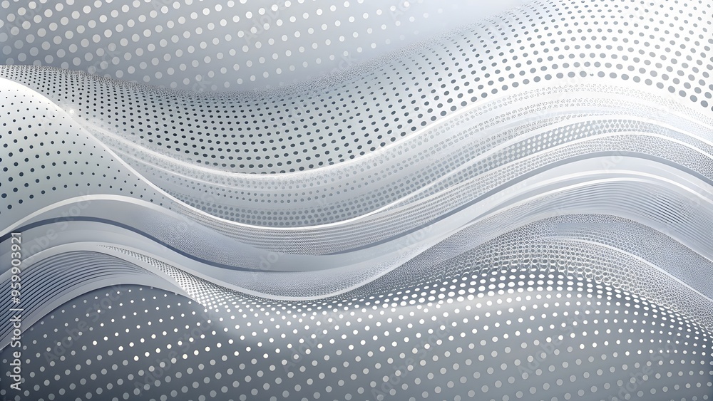 Poster abstract grey pattern and background poster with dynamic waves. technology particle mist network cyb