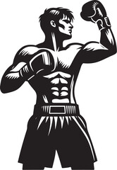 Fototapeta premium boxing player vector design clipart flat style artwork